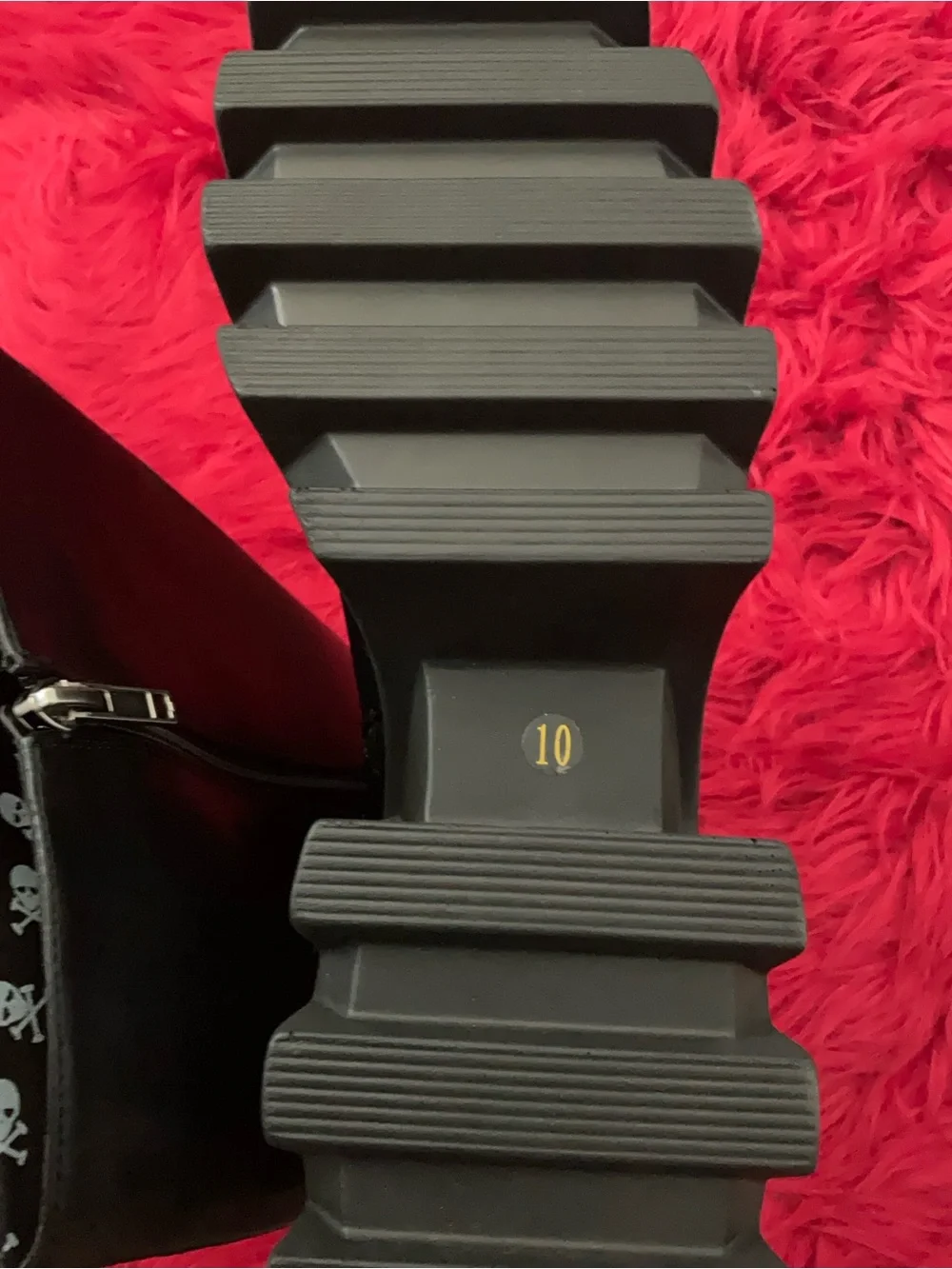 Dolls Kill Black Over-the-Knee Platform Lug Sole Boots